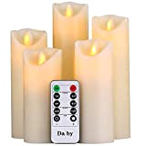Da by LED Kerzen, flammenlose Kerze 300 Stunden Batterie Dekorative Kerze 5er Set (13cm, 14cm, 16cm, 18cm, 20cm).Die echt blinkende ...