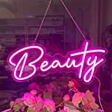 DECO LED Leuchtschild 56x25 cm Beauty Leuchtreklame Business Logo Schild für Salon Beauty Shop Deko Licht (Beauty)