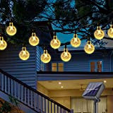 DeepDream Solar Lichterkette Aussen,60 LED 36ft Solar Kristall Kugeln Wasserdicht Solarbetriebene Außen Beleuchtung für Garten,Terrasse,Weihnachten, Hochzeiten, Partys,warmweiß