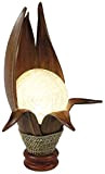 Deko-Leuchte LOTUS KARIMA, 6 Blätter, Tisch-Lampe aus Natur-Materialien, Stimmungsleuchte