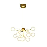 Dellemade Sputnik Golden Kronleuchter 12-Licht Globus Pendelleuchte für Esszimmer, Wohnzimmer, Küche, Büro, Café, Restaurant