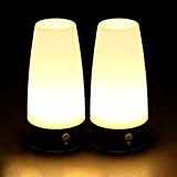 Dewanxin 2er Set LED Bewegungsmelder Tischleuchte Nachtlicht LED-Tischlampe mit kabellosem PIR-Bewegungssensor verwenden 3x 1,5VAAA Batterie[Energieklasse A+] (Rund)