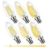 DGE E14 LED Dimmbar Lampe 6W, 600 Lumen 2700K Warmweiss E14 Kerze Led Glühbirne, Ersetzt 60W, 360° Abstrahlwinkel Energiesparlampe, 6er ...