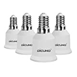 DiCUNO 4P E14 auf E27 Adapter Konverter, Hochwertige Lampenfassung, Hochtemperaturbeständiger Lampensockel für LED-Lampen, Glühlampen und CFL-Lampen