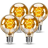 E27 LED Dimmbar Vintage Dexnump Edison Vintage Glühbirnen Ø8*12CM 4 Stück Warmweiß 2200K Retro Glühbirne 4W 200Lm Amberglas Gewundene LED ...