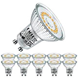 EACLL GU10 LED Warmweiss 4.8 Watt Ersetzt 70W Halogen Leuchtmittel, 10er-Pack, 535 Lumen 3000 Kelvin Birnen, AC 230V Flimmerfrei Strahler, ...