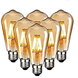 Edison Vintage Glühbirne, Edison LED Lampe Warmweiß E27 4W Retro Glühbirne Vintage Antike Glühbirne Ideal für Nostalgie und Retro Beleuchtung ...