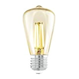 EGLO E27 LED Lampe, Amber Vintage Glühbirne, Leuchtmittel für Retro Beleuchtung, 4 Watt (entspricht 26 Watt), 270 Lumen, warmweiß, 2200k, ...