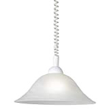EGLO Pendelleuchte Albany, Hängelampe mit Spiralkabel, höhenverstellbar, Wohnzimmerlampe hängend aus Alabaster-Glas, Kunststoff, weiß, Esstischlampe E27