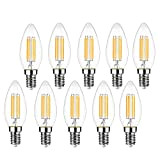 EXTRASTAR Glühbirne E14 Kerze LED Lampe 400Lm Filament Lampe ,4W Led Birnen E14 ersetzt 40W Halogenlampen, 220-240V,3000K Warmweiß,C35 Classic Glühfaden ...