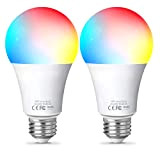 Fitop Alexa Glühbirne Smart Lampe E27, WLAN Lampe LED Kompatibel mit Alexa/Google Home, 9W, Dimmbar Warmweiß-Kaltweiß und Mehrfarbige Birne, Kontrolle ...