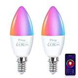 Fitop Alexa Smart Glühbirnen, E14 Wlan LED Lampen Dimmbar Glühbirne 4.9W 470Lm+2700-6500K+RGB 16 Millionen Farben, App Steuern Kompatibel mit Alexa ...