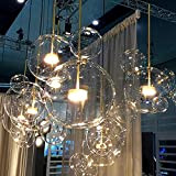GaLon Nordic Restaurant Bubble Ball LED Kronleuchter Bar Fenster Galerie Wohnzimmer Lampe Kreative Glas Bean Magische Molekulare Kronleuchter (Color : ...