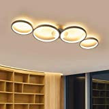GBLY LED Deckenlampe Modern 4 Flammig in Ringoptik 3000k Warmweiß Deckenleuchte Rund 37W Innen Wohnzimmerlampe aus Aluminium für Schlafzimmer Wohnzimmer ...
