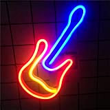 Gitarre Neonlicht Sign, Qelus LED Leuchtreklame Leuchtschild Wandleuchte für Gaming Room Zimmer Spielzimmer Schlafzimmer Restaurant Beleuchtung Party Bar Dekoration (Gitarre)