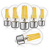 Glühbirne E27 Led Warmweiss Leuchtmittel Dimmbar Birne, G45 6.5W Lampe Ersetzt 60 Watt Glühlampe, Klar Glas Edison Filament 230V Dimmbare ...