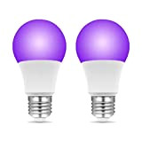 Glühbirne E27 UV LED 9W mit Schwarzlichteffekt, UVA 395nm Schwarzlicht E27 UV Lampe, AC 230V, 270 Grad, Partylicht für Partykeller ...