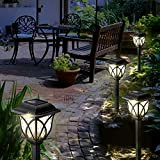 Görvitor LED Solarleuchten Garten, 6 Stück Warmweiß Solarlampen für außen Garten, IP65 Wasserdicht Dekorative Solar Gartenleuchten für Rasen Gehweg Landschaft ...