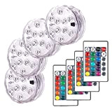golight Unterwasser LED Licht mit Fernbedienung,4 Stück Unterwasser Licht,LED Farbwechsel,LED RGB Multi Farbwechsel LED Leuchten