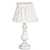 Grafelstein Tischlampe ROSY DREAMS, Romantische Stehlampe Deko Lampe Shabby Chic mit kleinen Stoffrosen, E14, kabelgebunden, weiß