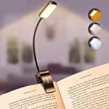Gritin Leselampe Buch Klemme, Buchlampe mit 9 LEDs, 3 Farbtemperatur Modi, Stufenlose Helligkeit Klemmlampe, USB Wiederaufladbare Klemmleuchte, 360° Flexibel für ...