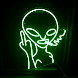 Grüne Smoking Alien Leuchtreklamen Verachten Geste Neonlicht Led Neon Wandschild Usb Oder Batterie Nachtlicht Für Gaming Room Bar Schlafzimmer Home ...