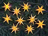 GURU SHOP Sternenkette, Lichterkette mit 10x LED Adventsstern, Außenstern, Weihnachtsstern Ø 12 cm, Länge 12,5 m, mit Timer - Gelb, ...