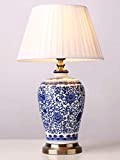 Gweat Tischleuchte Blau Und Weiß Porzellan Kreative Keramische Lampe Schlafzimmer Bedside Lamp Club Hotel Dekorative Lampen