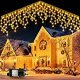 GYLEFY Eisregen Lichterkette Außen, 10M 400 LED Anschließbar Lichterkette Außen, Weihnachtsbeleuchtung Außen IP65 Wasserdicht Timer, 8Modi Lichterkette für Weihnachtsdeko Aussen ...