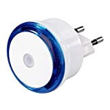 Hama LED Nachtlicht mit Dämmerungssensor, stromsparendes Orientierungslicht für die Steckdose, nur 0,8 W, blau