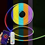 HEGEHE RGB Neon LED Streifen Strip, Wasserdicht Diffusion Silikon Flexibel LED Lichtband Neon Schlauch, Smart App Control, Musiksync, mit Fernbedienung, ...