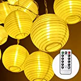 Herefun LED Lampion Lichterkette Außen, 4.2m 20 lampions Lichterkette 8 Modi IP 65 Wasserdicht Laterne Beleuchtung Aussen für Garten, Party, ...