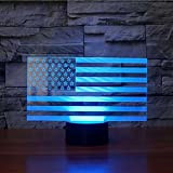 HPBN8 Ltd Kreative 3D Amerikanische flagge Nacht Licht Lampe USB Power 7 Farben Amazing Optical Illusion 3D LED Lampe Formen ...