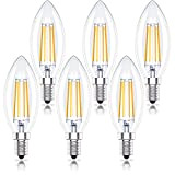 Huoqilin E14 LED Dimmbar Lampe,Kerzenform,4W ersetzt 40W Glühbirne,Warmweiss 2700K,6er-Pack