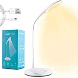 HyAdierTech Schreibtischlampe Augenschutz LED Lampen Schreibtisch lampe Flexible Nachttischlampe LED nachladbare Lesen-Schreibtisch-Licht-nachladbare + USB line [Energieklasse A+] (Weiß) (3 Color)