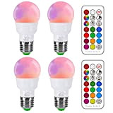 iLC Glühbirne mit Fernbedienung Farbwechsel Farbige Leuchtmittel LED Lampe Edison Dimmbare Farbige Leuchtmitte Lampen 5W E27 RGB LED Birnen - ...