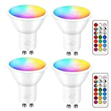 iLC LED GU10 Farbwechsel Lampe, Led Spots Birne Reflektorlampe, 5W Dimmbar Warmweiß (2700K) RGB  40W Halogenlampen,(4 Stück)