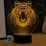 Illusions 3D Löwen Lampen Nachtlicht Fernbedienung USB Power 7/16 Farben 3D LED Lampe Formen Kinder Schlafzimmer Geburtstag