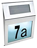 ISO TRADE Solar Hausnummer LED Zahlen Buchstaben Akku Dämmerungssensor Montagematerial 6783