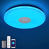 JDONG Alexa Lampe 40CM 36W Wlan Deckenlampe Alexa kompatibel LED Deckenleuchte Dimmbar per App- u. Sprachsteuerung Farbwechsel, Smart Lampen WiFi ...