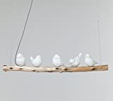 Kare Design Hängeleuchte Animal Dining Birds, Weiß/Beige, 120x120x15cm