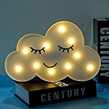 Kidsjoy Wolkenförmige Nachtlichter, LED Wolken Zeichen Dekor Licht, 10 Glühbirnen Beleuchtete Nachtlichter mit ​Fernbedienung Dimmable, Neonlicht Wand Led Deko für ...