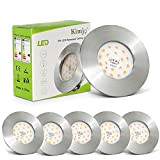 Kimjo LED Einbaustrahler 6W Warmweiss 3000K, LED Spot IP44 600LM Einbaustrahler 230V Ultra Flach für Badezimmer, Rund Modul Deckenstrahler Deckenspots ...
