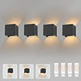 Klighten 4 Pack LED Wandleuchte mit Austauschbarer G9 LED Lampe Warmweiß 3000K, Aluminium LED Wandlampe Innen/Aussen Einstellbar Abstrahlwinkel aussenbeleuchtung für ...