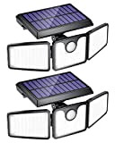 Koicaxy Solar Lights for Outdoor with Motion Sensor, 230 LED Solar Lights for Outdoors, 270° Rotating LED Solar Spotlight, 2200 ...