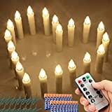 Koopower 20er LED Kerzen mit Timer, Fernbedienung und Batterien, Dimmbar Kerzenlichter Flammenlose Weihnachtskerzen für Weihnachtsbaum, Weihnachtsdeko, Hochzeit, Geburtstags, Party-Warmes Weiß