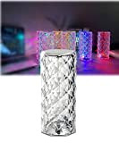 Kristall-Diamant-Tischlampe,Romantisches säulenförmiges Diamant-Kristall-Touch-Control-Nachtlicht,16-farbig einstellbare dekorative Tischleuchte (Fernbedienung)
