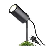 lambado® Premium LED Erdspießleuchte schwarz Außenstrahler inkl. 3W GU10 neutralweiss - Gartenstrahler mit Erdspieß, schwenkbar inkl. 1,5m Kabel mit Stecker