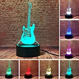 Lamchim Creative Cartoon 3D E-Musik Gitarre Bass Modell Illusion Lampe LED Acryl 7 Farbe USB Wechsel Baby Kind Schlaf Nachtlicht ...