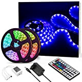 Lampee LED Strip RGB 10m LED Streifen SMD 5050 Leds Wasserdicht mit Netzteil, Fernbedienung Led Lichtband für Wohnhaus,Küche und Deko ...